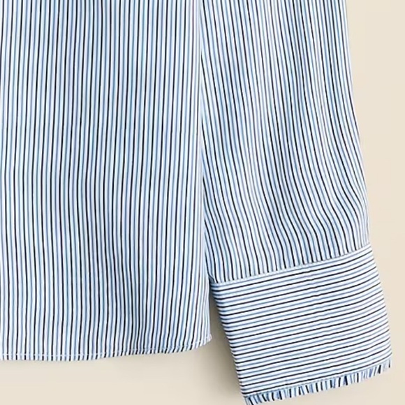 J CREW REMOVABLE TIE CREPE DE CHINE STRIPED SHIRT SIZE SMALL - Picture 4 of 7